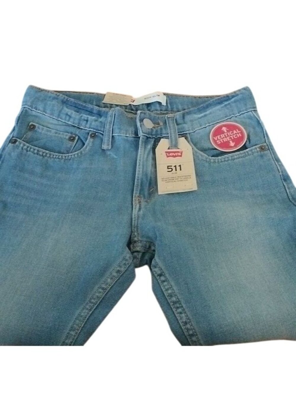 Levi's Big Boys 511 Slim Stretch Denim Blue Jeans, Dallas, size 12 Regular 26x26 - Picture 6 of 7